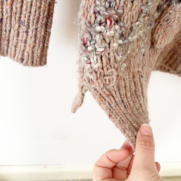 Free People Multicolor Neutral Love Bug Fair isle Nordic Wool Knit Sweater - Picture 5 of 10